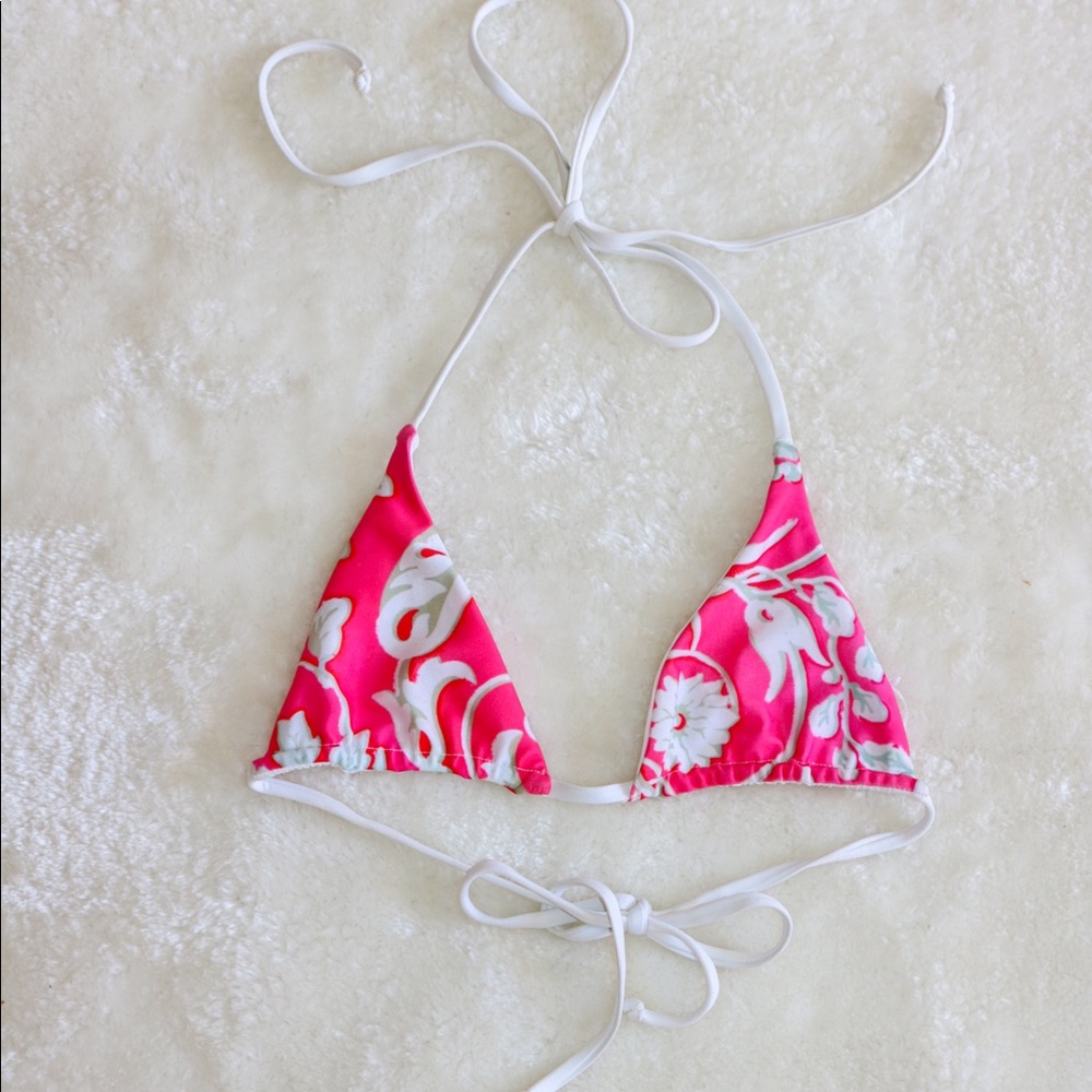 Pink Hawaiian Triangle String Bikini Top By Dakine - image 1